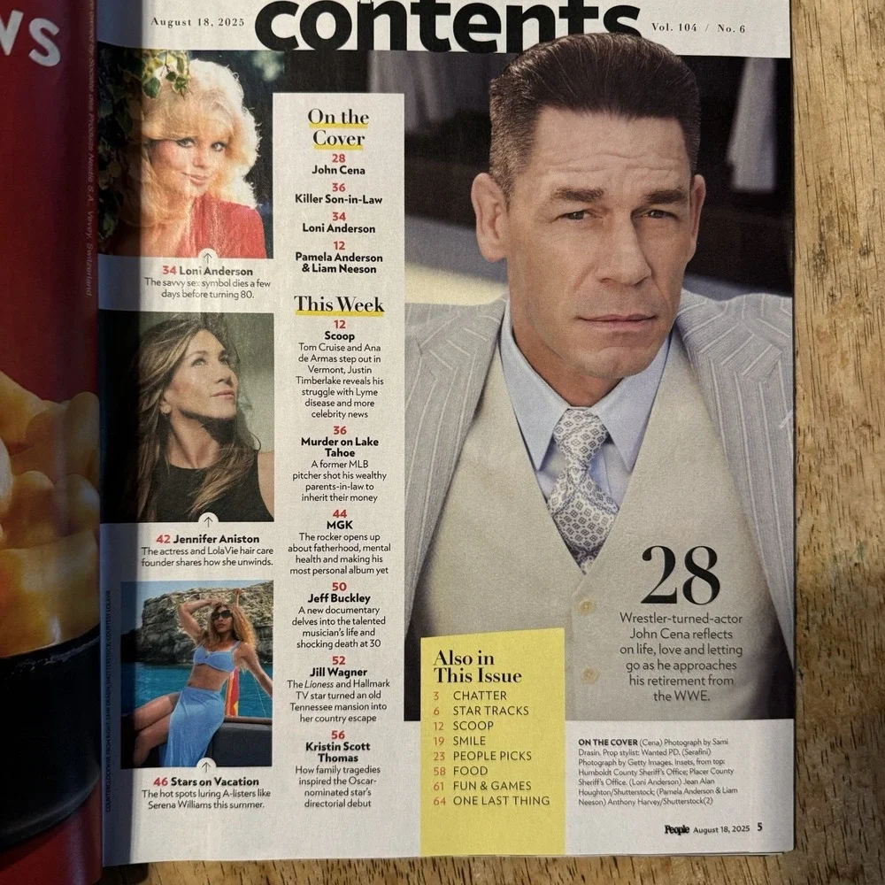 PEOPLE‎ MAG 8/16/25 John Cena Cover Loni Anderson Exclusive MGK Lifestyle